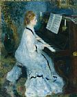 Pierre Auguste Renoir Famous Paintings - Woman at the Piano